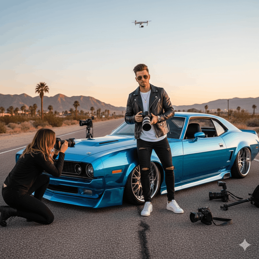 Mann Auto Kamerazubehör Auto-Influencer werden – Wie geht das